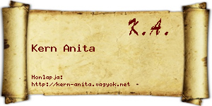 Kern Anita névjegykártya